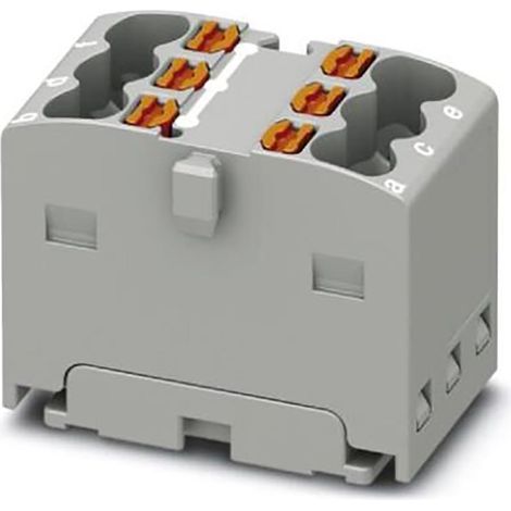 Bloc de distribution Phoenix Contact 6 voies, section de fils 2,5 mm², 17.5A, 450 V ( Prix pour Paquet de 20 )