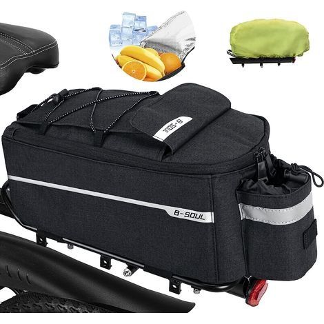 Sacoche de vélo - 10 l - Sac isotherme - Multifonction - Étanche - Avec protection contre la pluie - Amovible rapidement (1/5)