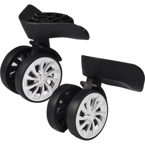 Lot de 2 roulettes de rechange universelles en PVC pour valises - Accessoires pour trolley - En plastique dur (1/5)