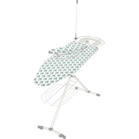 XTRA 09891 Top Asse da Stiro con Struttura Monotubo 35 mm Griglia Portabiancheria Portacaldaia Guidafilo Braccio Stiramaniche colore Bianco