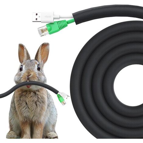 Geflochtener Kabelschutzschlauch Selbstschließend 3 Meter 10 mm Schwarz (1/5)