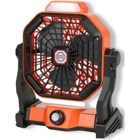Ventilateur de bureau portable avec lanterne LED, petit ventilateur de camping silencieux rechargeable, ventilateur de table personnel rafraîchissant à piles avec crochet de suspension. (1/5)