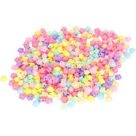 300Pcs Flower Beads Plastic Children DIY Jewelry Accessories Craft Making Material Supplies (1/5)