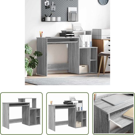 Holzwerkstoff -  Schreibtisch Graues Sonoma 120,5 x 44 x 88,5 cm Holzwerkstoff (1/5)