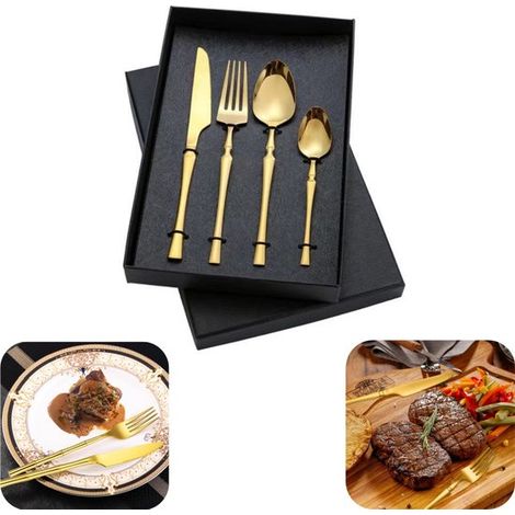 Couteau de table pince à steak louche. Couverts en métal compatibles lave-vaisselle (1/5)