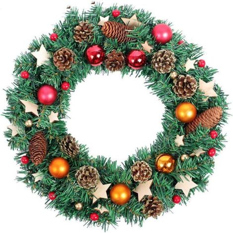 Guirlande de feuilles d'érable artificielles, baies, citrouilles, pommes de pin, décoration de porte d'entrée automne-hiver, pendentif de Noël (1/4)