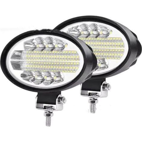 Phare de Travail LED Ovale 144W, Projecteur LED Voiture 12V/24V Etanche, Feu de Travail 5" Universel pour Camion, Tracteur, SUV & Bateau (1/5)