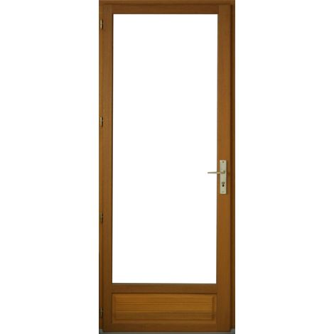 Gd Menuiseries – Porte-fenêtre en meranti 1 vantail H215 x L80 cm – Isolation thermique – Sens d'ouverture tirant gauche – Vitrage isolant 4/16/4 (1/5)