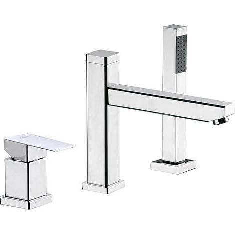 Mitigeur bain/douche 1 poignée SKYLINE, 3 trous chromé montage bord baignoire-entraxe 210mm