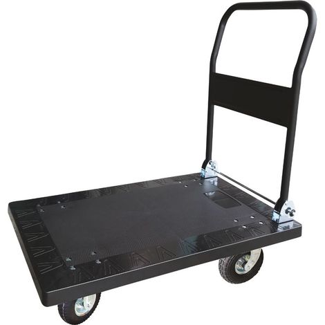 Stockman - Chariot plastique avec dossier rabattable 300 kg roues pneumatiques - CP30RG