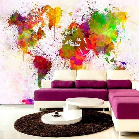 Papier peint monde teint - 150 x 105 cm (1/4)
