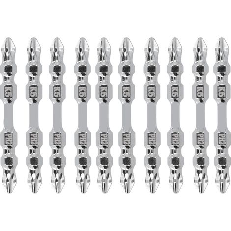 Lot de 10 embouts de tournevis cruciformes magnétiques et antidérapants en acier allié K5 à 2 extrémités pour perceuse à percussion (1/5)