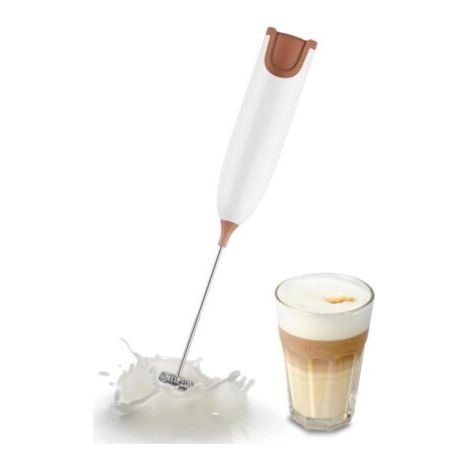 BUNTHAUS (blanc) Aischens Mousseur à Lait Electrique Portatif, Mini Fouet en Acier Inoxydable Electrique, Mini Batteur d'œufs, Mélangeur de Mousse pour Cafés, Expressos, Lattés, Chocolat Chaud, Cappuc (1/5)