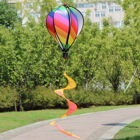 Ballon à Air Chaud Girouette, Moulin à Vent Montgolfière, Ballon Hot Air Spinner à Vent Ballon, Spirale Coloré Moulin à Vent (1/5)