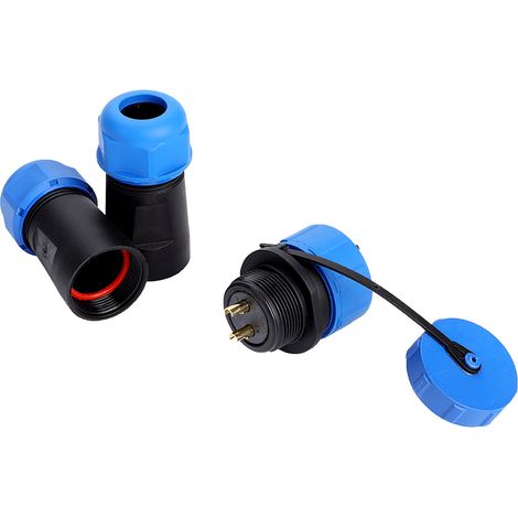 SP21 IP68 2-poliger wasserdichter Kunststoff-Luftfahrtstecker-Kabelverbinder (2-polig) (1/5)