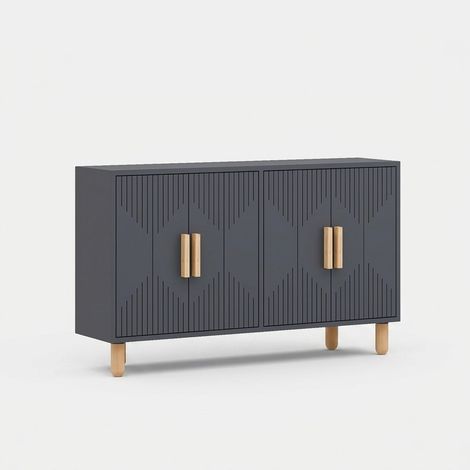 Moderne Konsolenkommode Roger mit Türen und Regalböden - Anthrazit (1/4)