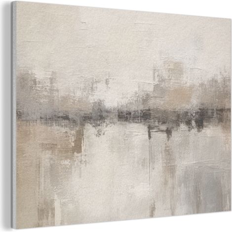 CUADRO ACÚSTICO Arte moderno - Abstracto - Beige Absorbe el sonido 100x70 (1/5)