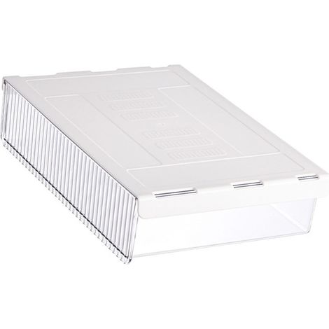 Organiseur invisible transparent à placer sous un bureau, tiroir coulissant discret, format moyen 21 x 6 x 17 cm (1/5)