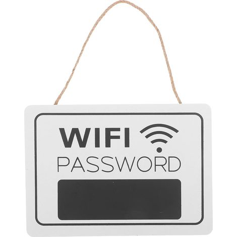 Panneau de Porte Wifi Décoration Murale Pratique en Bois Blanc Rustique en Panneau de Densité Ornement Suspendu Unique pour Mur pour Maison (1/5)