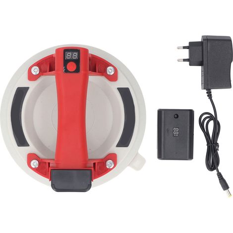 Palonnier électrique à ventouses, 8 pouces, capacité de charge de 600 livres, affichage numérique, verre pour miroirs carrelés, UE, 220-240 V (1/5)