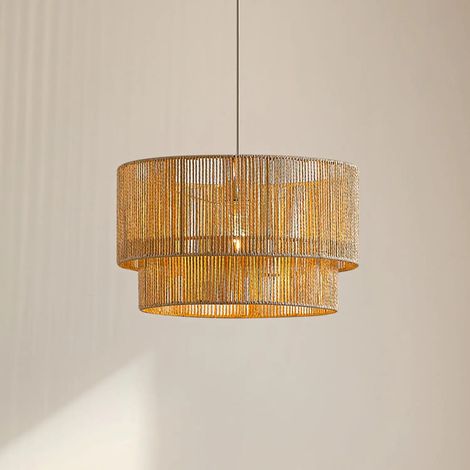 [NEUWERTIG] B-Ware Lindby Hängeleuchte Pendelleuchte Lampe E27 Papier Beige ø 45 Cm Anuva Leuchte