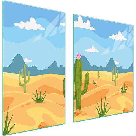 Assiette en verre et planche à découper cactus 100x52 (1/5)