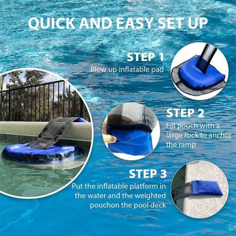 2pcs Rampe d'évacuation pour animaux - Gonflable et durable Facile à installer - Piscine et spa (1/5)