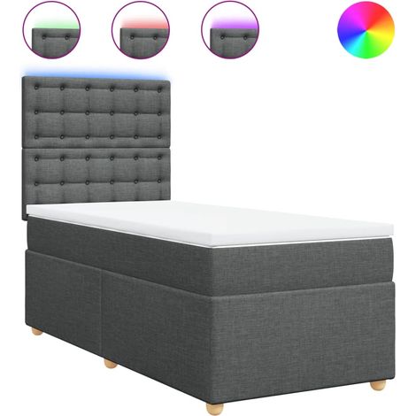 Maison Exclusive - Boxspringbett mit Matratze Dunkelgrau 90x200 c