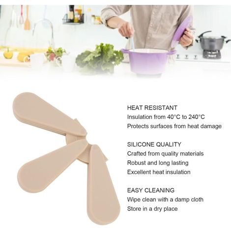 Sottopentola in silicone resistente al calore, antiscivolo e isolante, realizzato in resistente materiale ABS per la cucina. (1/3)