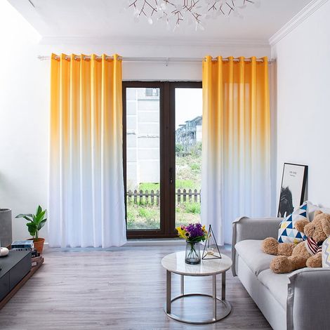 Rideau Voile - Rideau Léger en Tulle avec Motif Feuilles - Pour Fenêtre ou Porte - 270 cm x 100 cm - 1 Panneau - Polyester (1/5)