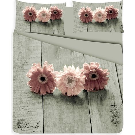 HOUSSE DE COUETTE IMA.TEX PHOTO-GERBERA ROSE Cm. 155X200