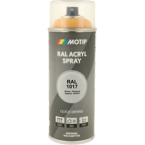 PEINTURE SECHAGE RAPIDE RAL ACRYL RAL1017 BRILLANT AEROSOL 400ML MOTIP