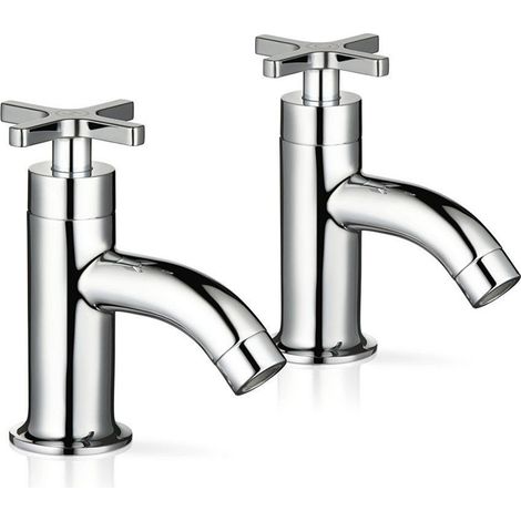 Mira Showers Revive Bath Pillar Tap Chrome Bathroom Cross Head Taps - 1 Pair (1/2)