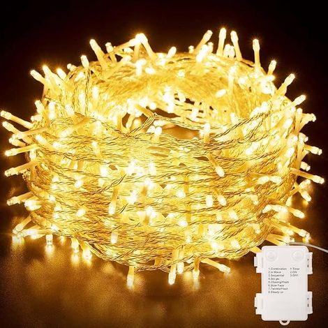 LED Lights 13 m Indoor Outdoor 8 Modes Waterproof Battery Operated LED Lights Christmas Wedding Party Club Garden Window Wall Warm White (1/5)