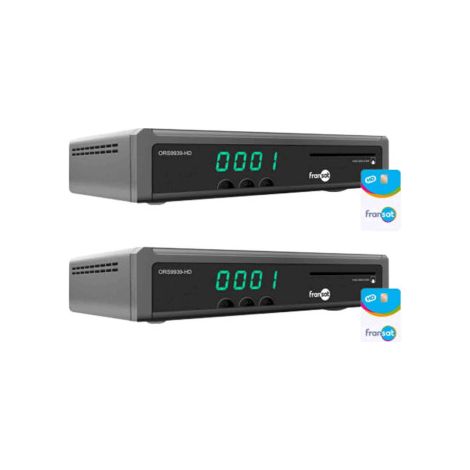 PACK 2 x Récepteur TV Satellite HD + Carte Fransat PC7 (Satellite Eutelsat) (1/4)