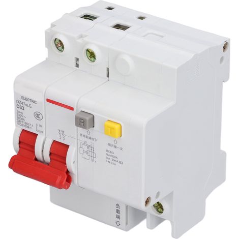 Leitungsschutzschalter C63 2P 63A AC 230V, DIN-Schienenmodul, Niederspannung, Schutzschaltung, zweipoliger automatischer Schalter (1/5)