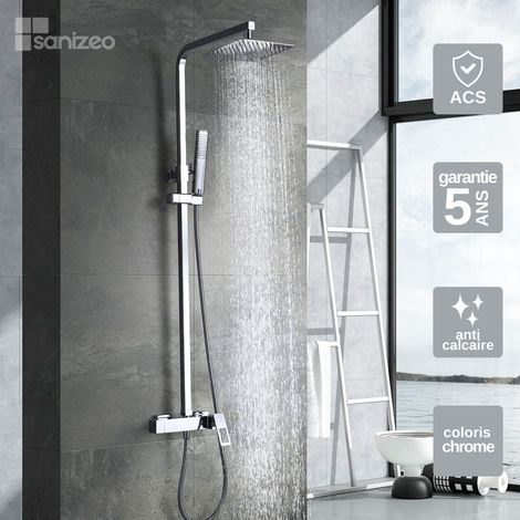 Colonne de Douche chromé anti-calcaire - Design Moderne et Économie d'eau - Kit Complet SUECIA IMEX (1/5)