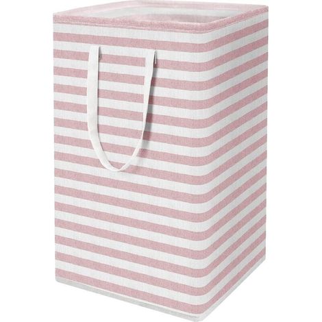 Laundry basket, large 75L collapsible laundry hamper with handles, water-resistant freestanding laundry hamper, storage basket, storage bags for clothes and toys, 24.4" (H), pink TRIME (1/5)