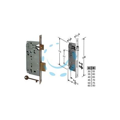 SERRATURA A BUSSOLA PATENT DA INFILARE BORDO QUADRO BRONZATO - mm.45 (B.00592.45.22)