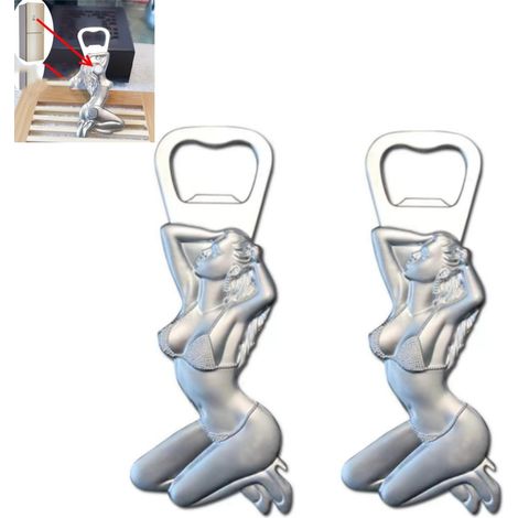Lot de 2 décapsuleurs magnétiques pour bouteilles, décoration réfrigérateur, robustes et durables pour cuisine, bar et fête (1/5)