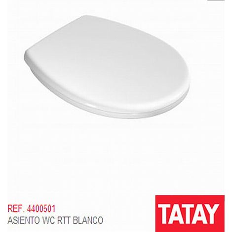 TATAY tapa wc standar blanca 44005/01 , Tapa WC Standar blanca 44005.01Asiento para WC desmontable con sistema de adaptación universalMarca: TatayMedidas: 36 x 44,5 x 2