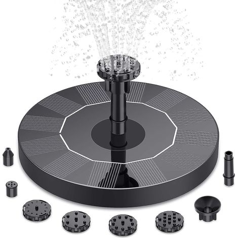 Fontaine Solaire Flottante 12W pour Bassin à Poissons, Jet d'Eau Écologique, Pompe à Circulation Extérieure, Oxygénation Puissante, Mini Cascade de Jardin 13cm, 1 Pièce (1/5)