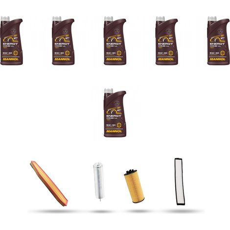 Kit tagliando 4 FILTRI e 6L OLIO compatibile con Bmw x3 (E83) 1.8d 105kw dal 2008 al 2010 (1/5)