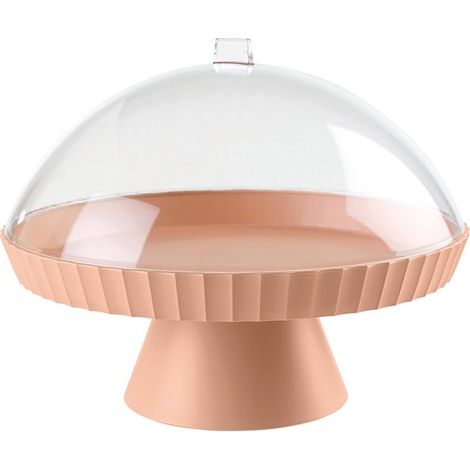 Support à Gâteaux 30 Cm + Cloche + Pelle à Tarte Rose Sable - Paestum Agora - Blim Plus