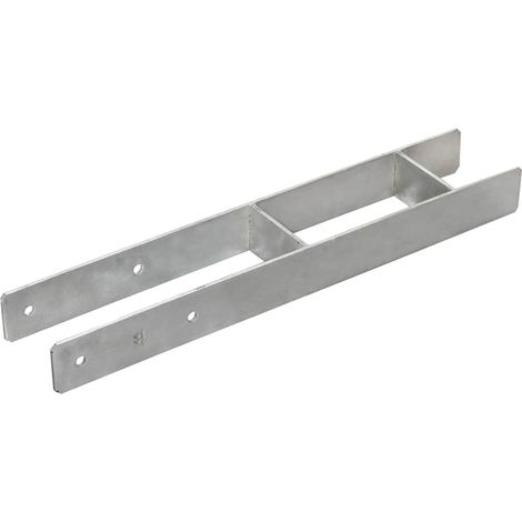 Picchetti per Recinzione 6 pz Argento 10x6x60cm Acciaio Zincato (1/3)