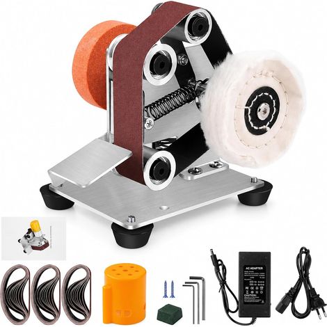 Mini Ponceuse a Bande Stationnaire, 4000-9000RPM, 7 Vitesses Réglable (1/5)