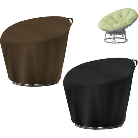 Telo protettivo per sedia da giardino, telo antipolvere per sedia da vino da esterno, telo antipolvere e anti-UV, 210D: 120  46  89 cm (nero + caffè) (1/2)