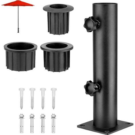 Pied De Parasol, Colonnes De Parasol De Jardin, Colonne De Parasol Universelle Avec Anneau RéDucteur En 3 Parties (50/40/32 Mm), Supports De Manchon De Parasol, Colonne De Base De Parasol Pour Granit (1/5)