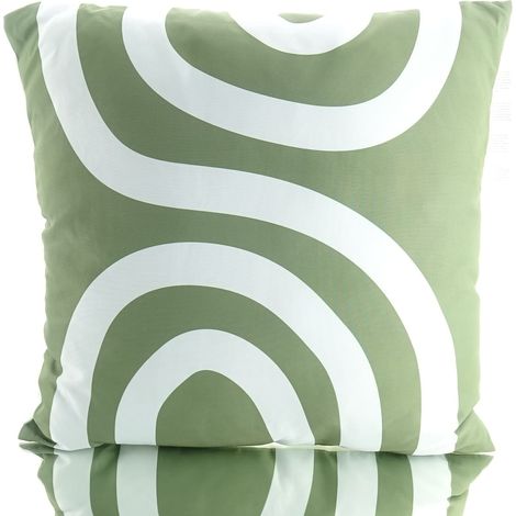 Kaemingk Kissen Outdoor Olivgrün & Weiß 45 x 45 cm (1/2)