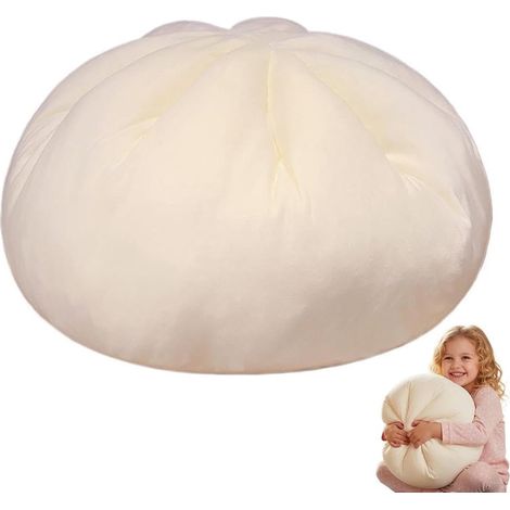 Coussin Plush Rond En Forme De Ravioli - 45 cm - Rembourrage En Coton PP - Pour Décoration Intérieure Et Soulagement Du Stress - 1 Pièce (1/5)